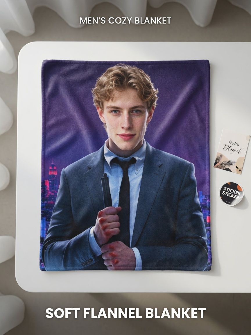 Custom Face Photo Flannel Blanket Personalized Portrait Throw Ultra Soft Anti Pilling Fleece Bed Sofa Travel Cozy Gift