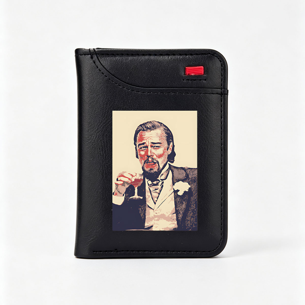 Leonardo DiCaprio as Jay Gatsby holding a cocktail - Vertical Style Wallet