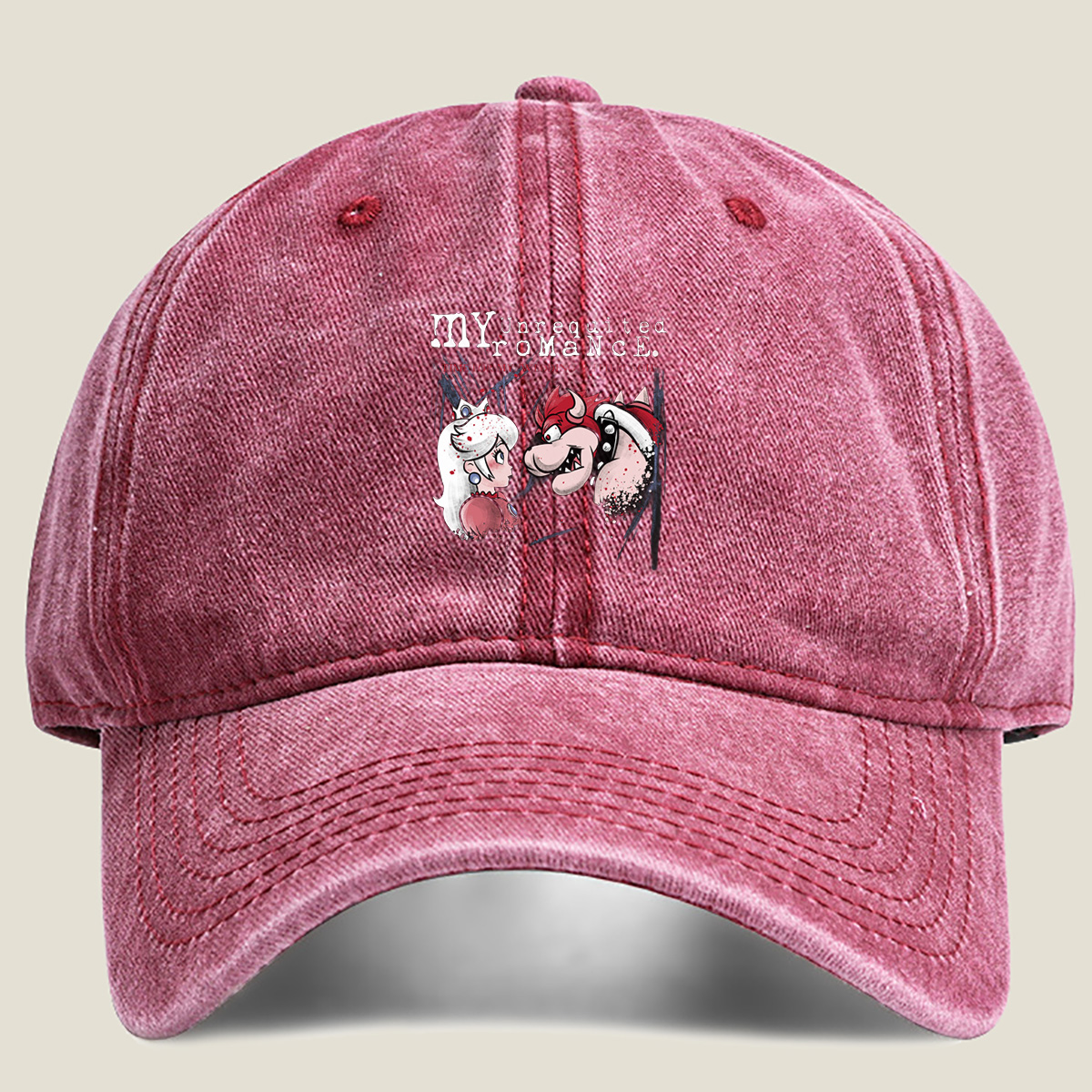 Mario - Bowser & Princess Peach: My Unrequited Romance - Washed Denim - Baseball Cap