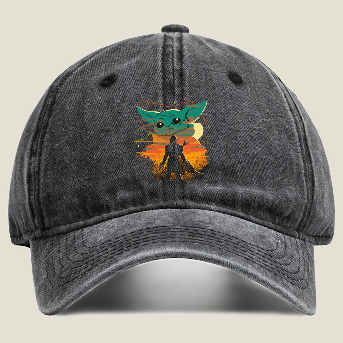 The Mandalorian and Grogu Sunset - Washed Denim - Baseball Cap