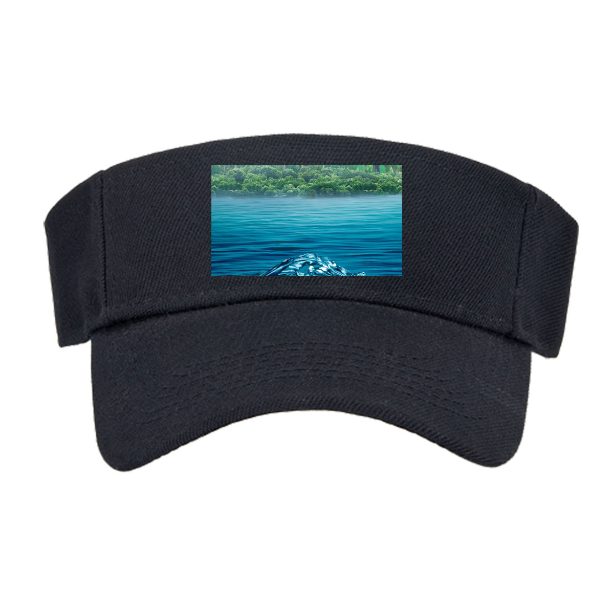 Sunlit Tropical Waters with Palm Trees and Underwater View -  Visor cap