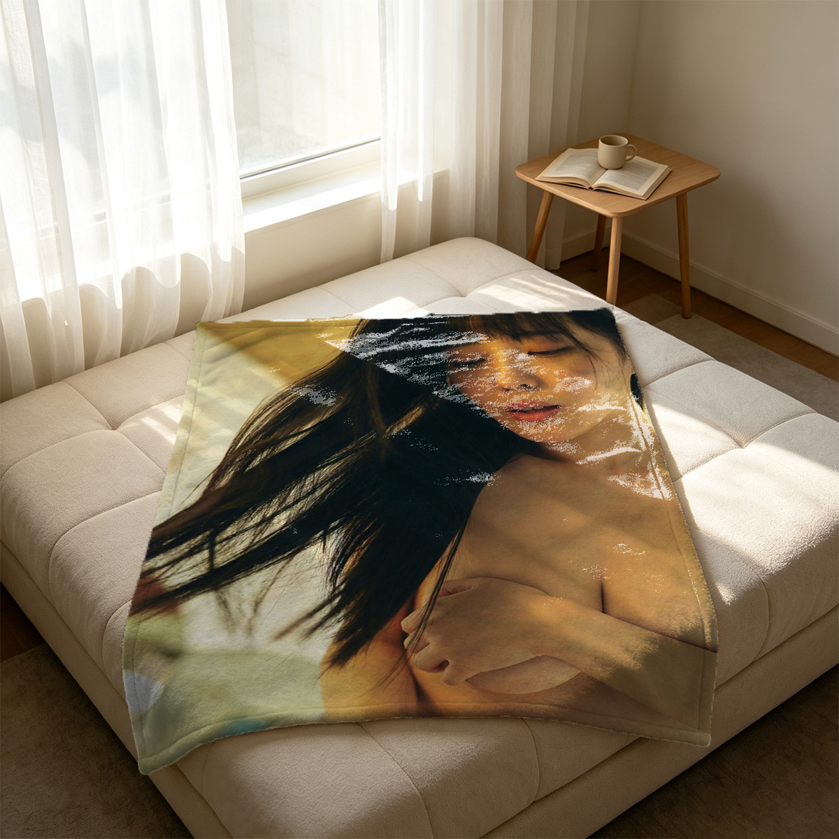 Wet See-Through Dress in Traditional Bathhouse - Blanket