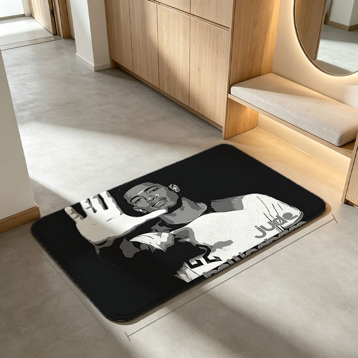 Jude Bellingham Football Player Portrait - Flannel floor mat