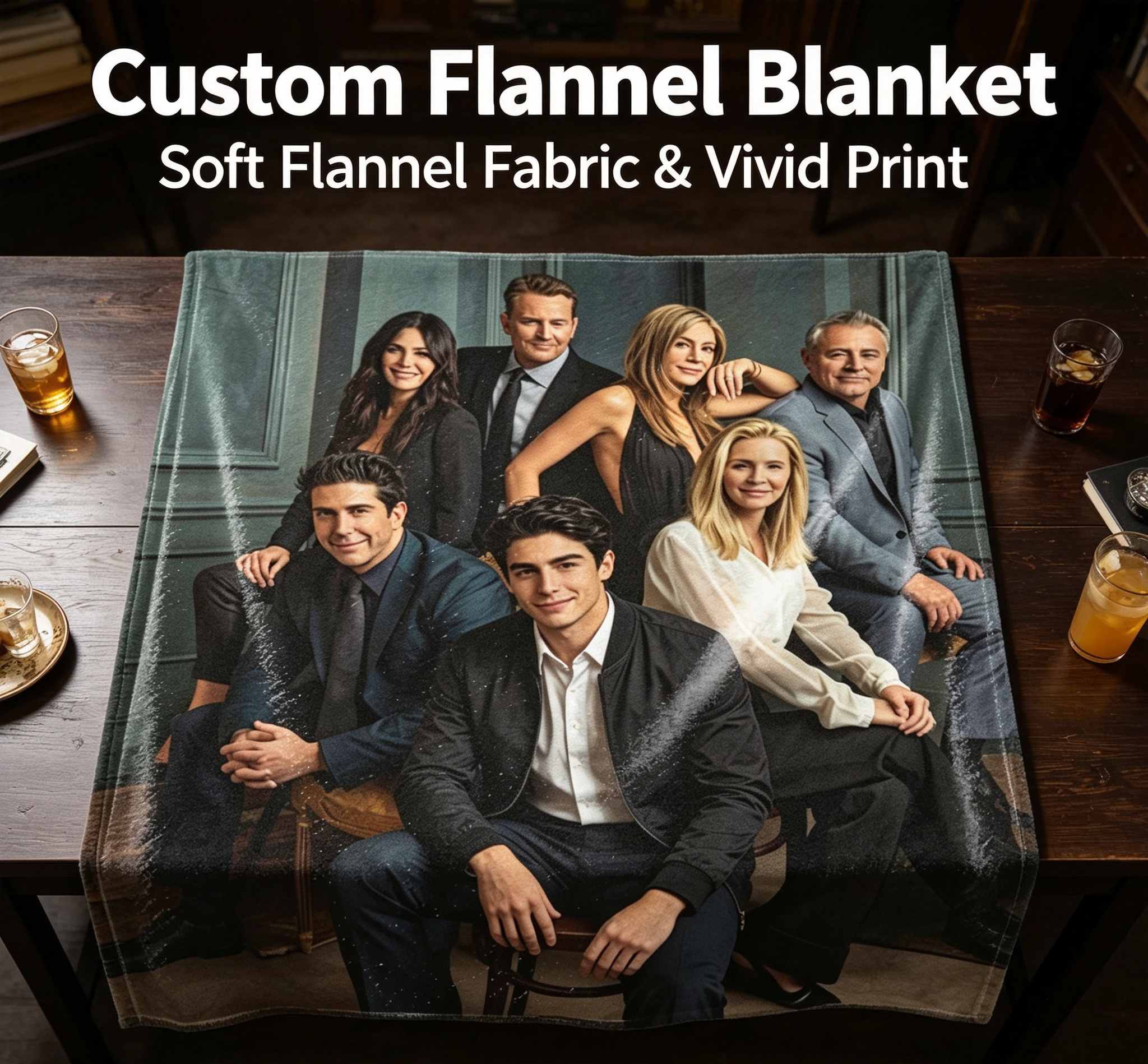 Custom Face Blanket The Young and the Restless Flannel Blanket Cozy Living Room Gift for Fans