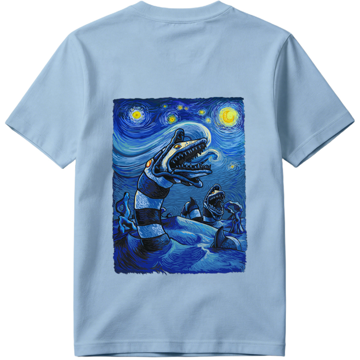 Starry Night with Loch Ness Monster - Tee