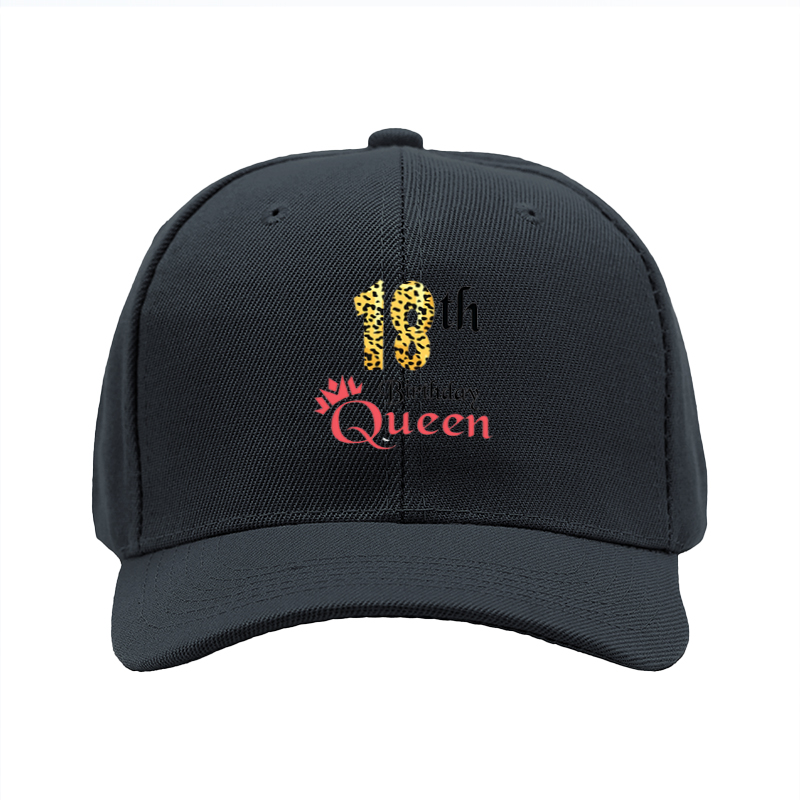 1pc New Leopard Print 18th Birthday Queen Baseball Cap Adjustable Unisex Hat for Party Celebration Adults Fashion Statement Accessory