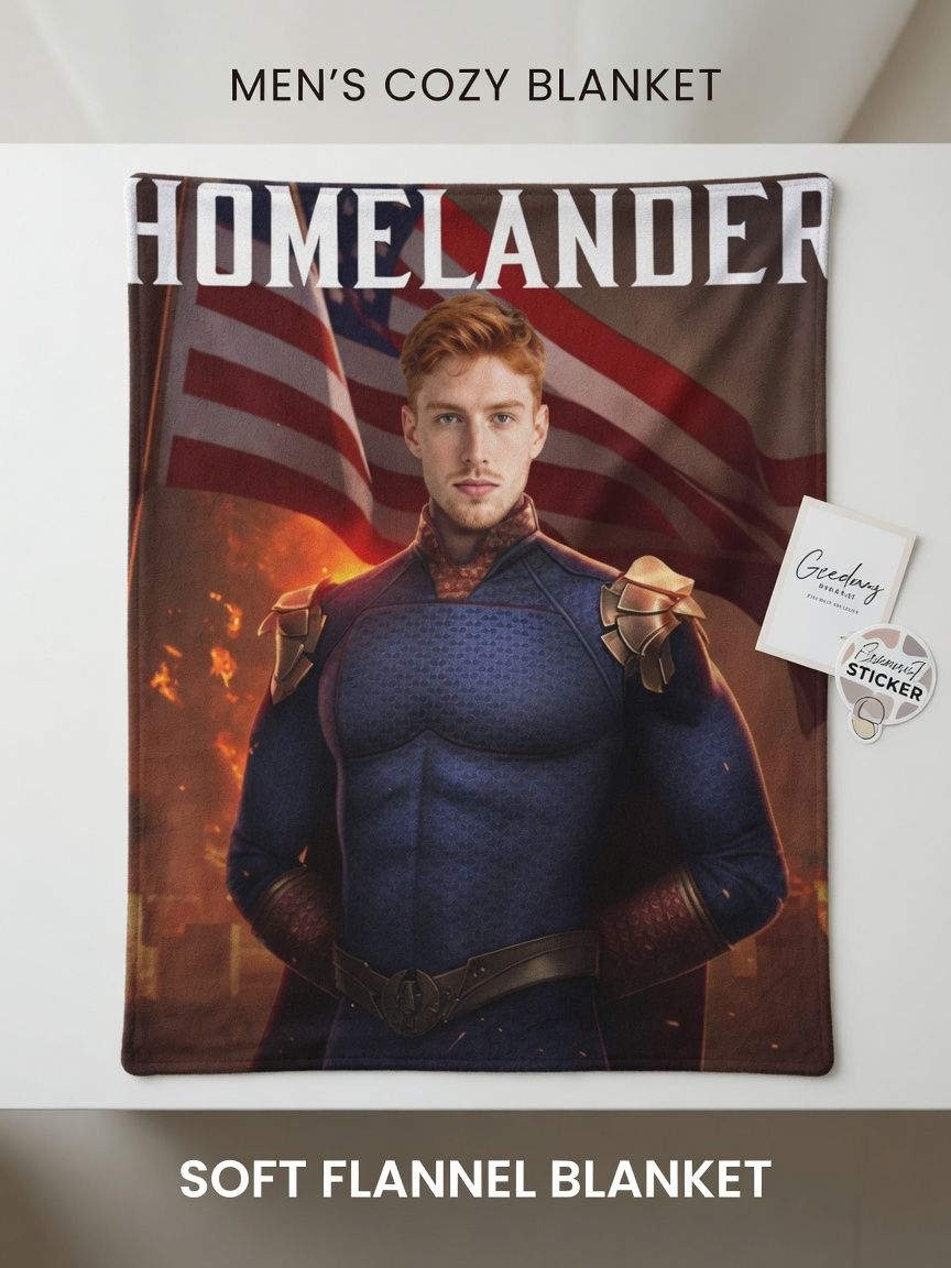 Custom Face Flannel Blanket Personalized Superhero Portrait Ultra Soft Fleece Bed Couch Throw for Memorable Gifts