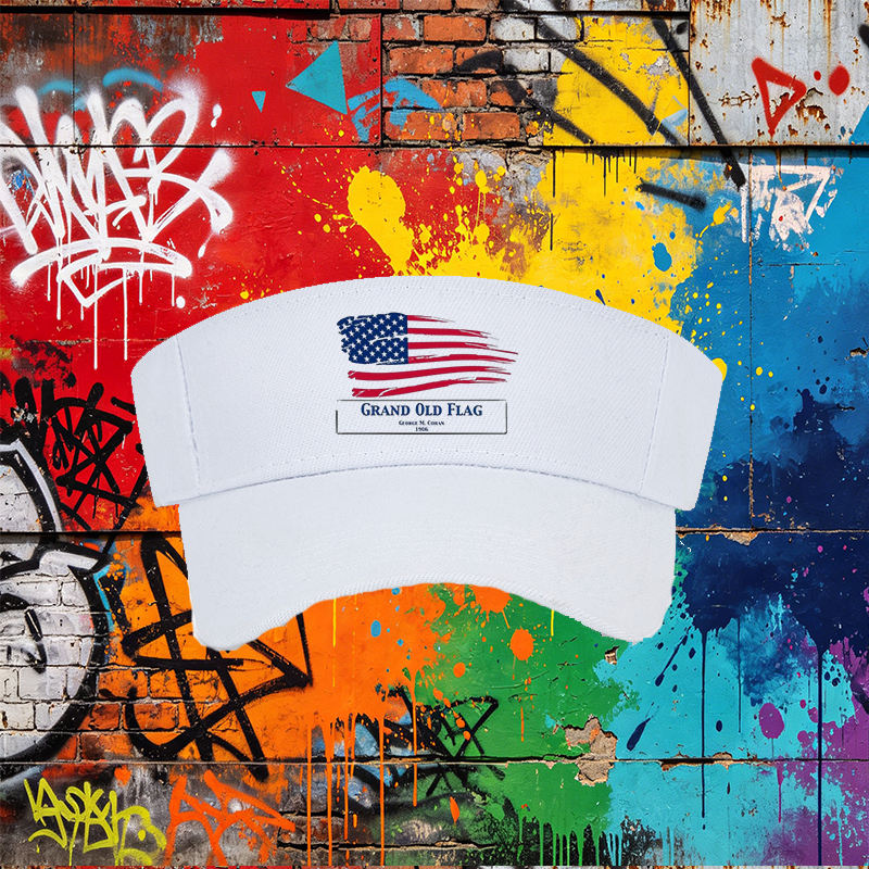 Unisex Classic Mesh Back Hat with American Flag Print 