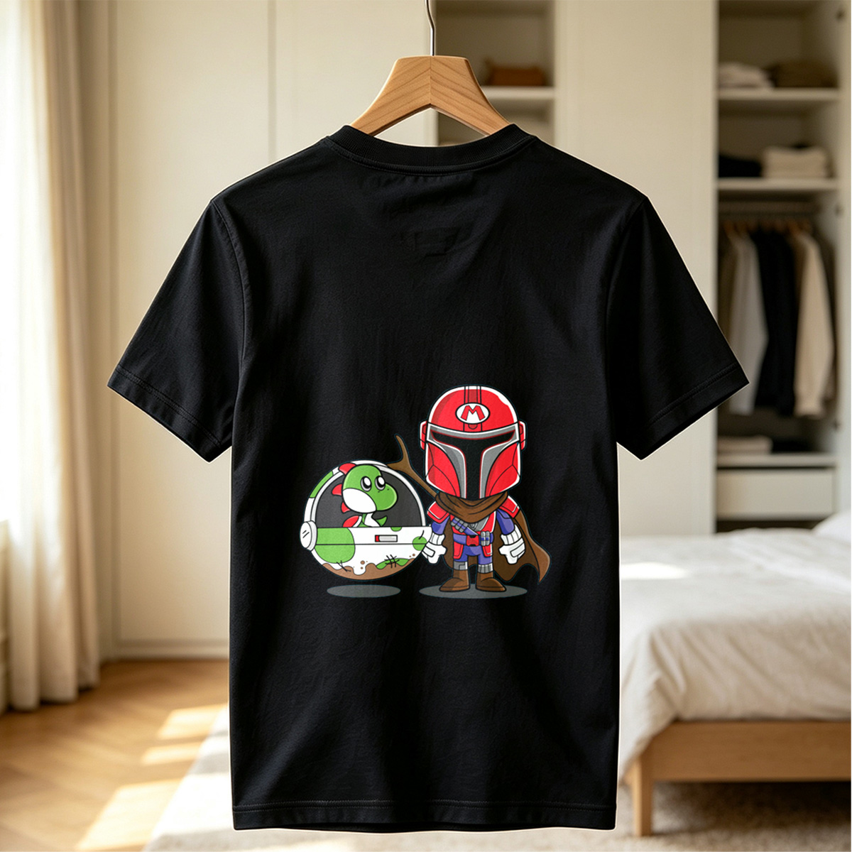 Mario Mandalorian with Yoshi in Space Pod - Tee