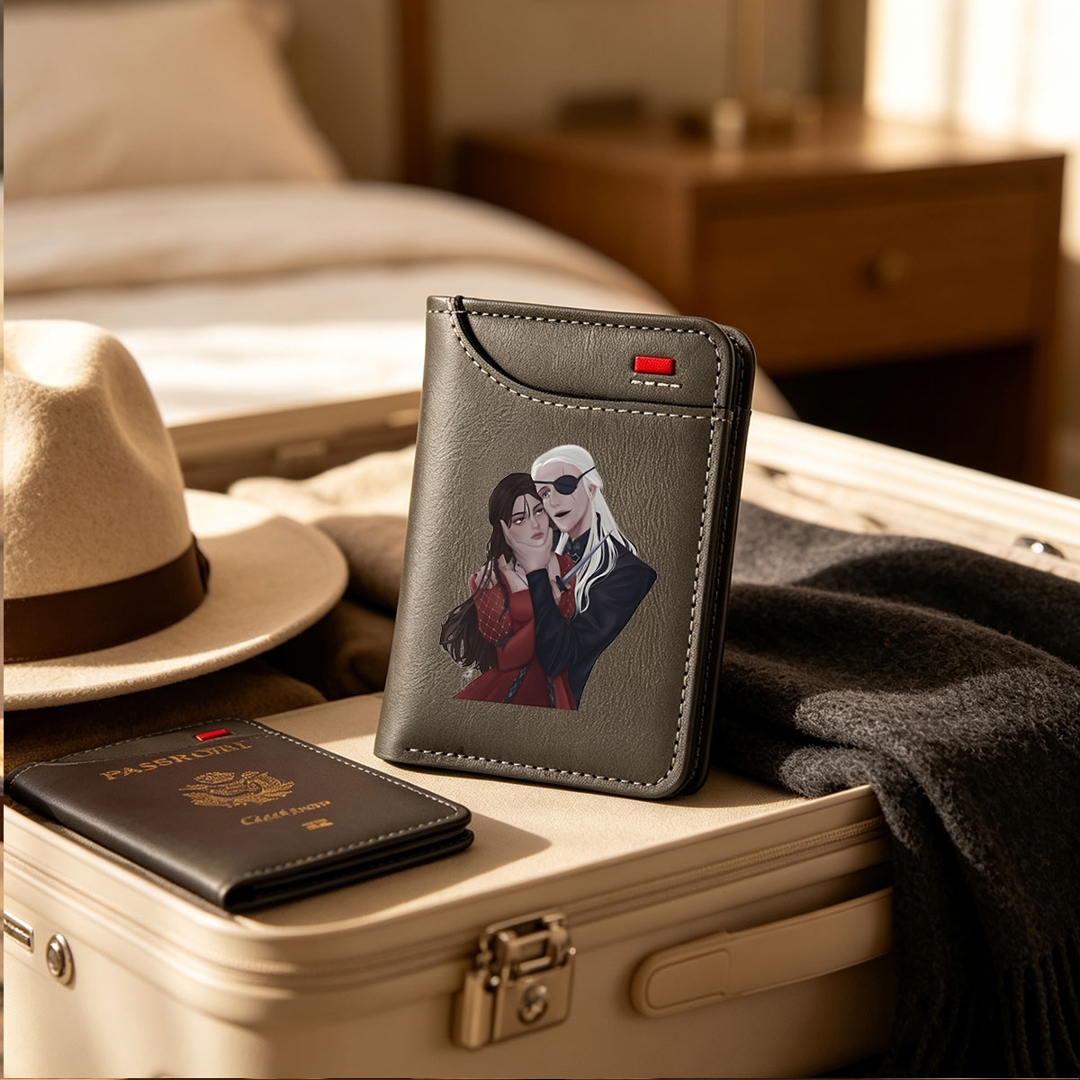 Aria and Valerian: The Pirate's Embrace - Vertical Style Wallet
