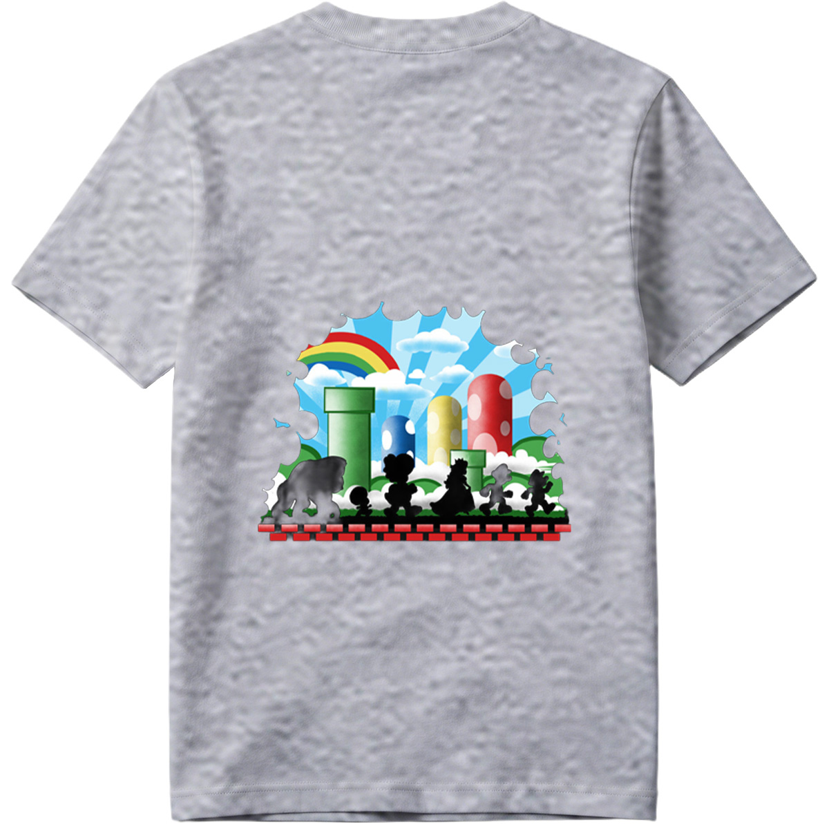 Super Mario Silhouettes: Koopa, Toad, Princess, Mario, and Luigi - Tee