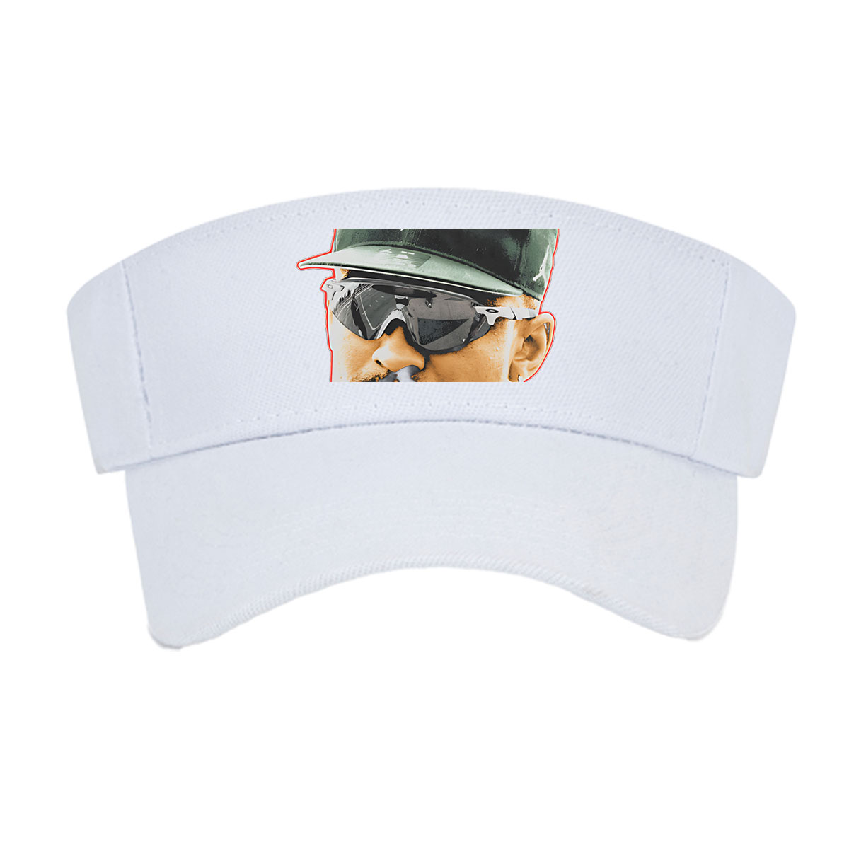 Derek Jeter in Green Cap and Sunglasses with Signature -  Visor cap