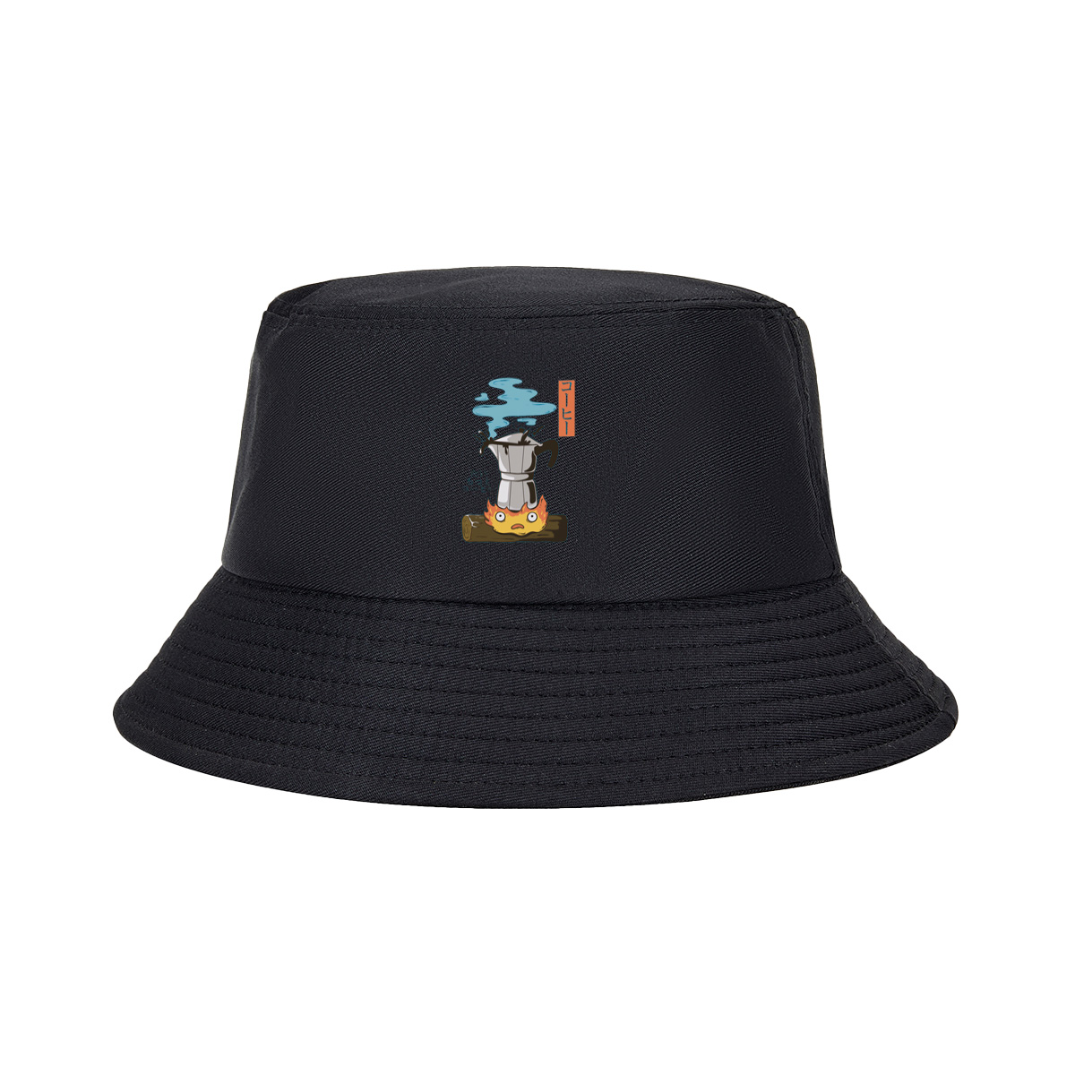 Coffee Pot and Flame Character - Fisherman's Hat