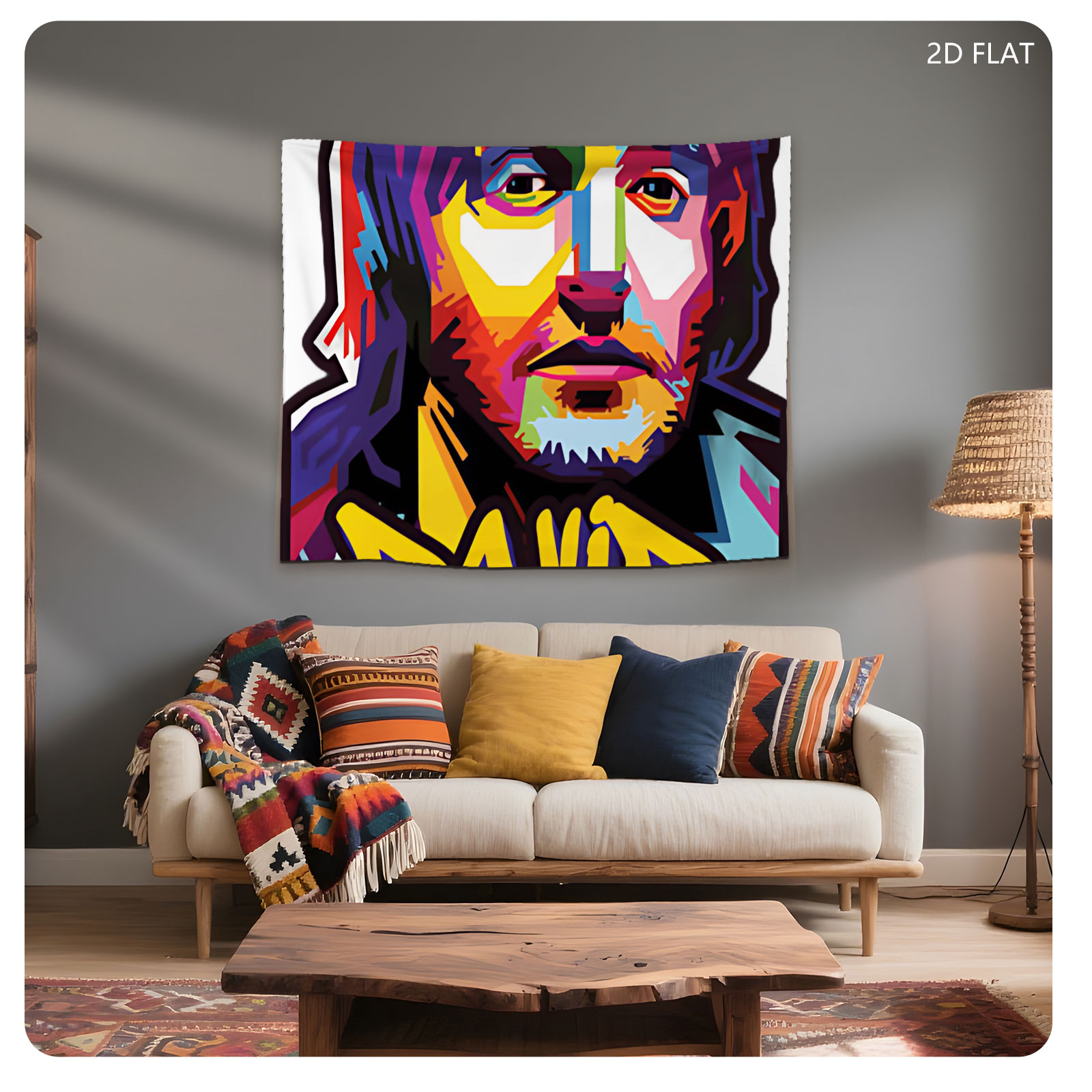 David Guetta Colorful Portrait Art - Tapestry