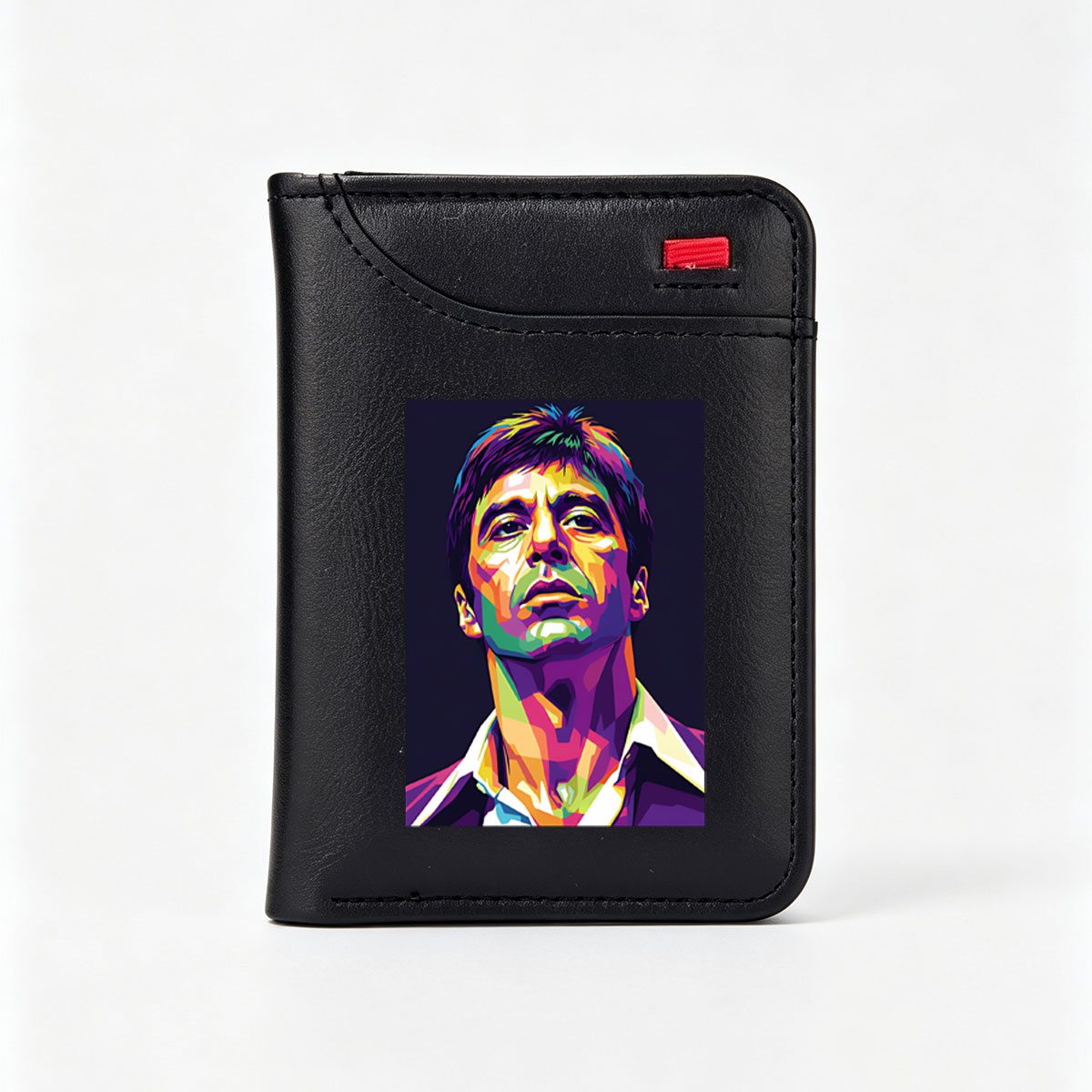Colorful Portrait of a Man in Pop Art Style - Vertical Style Wallet