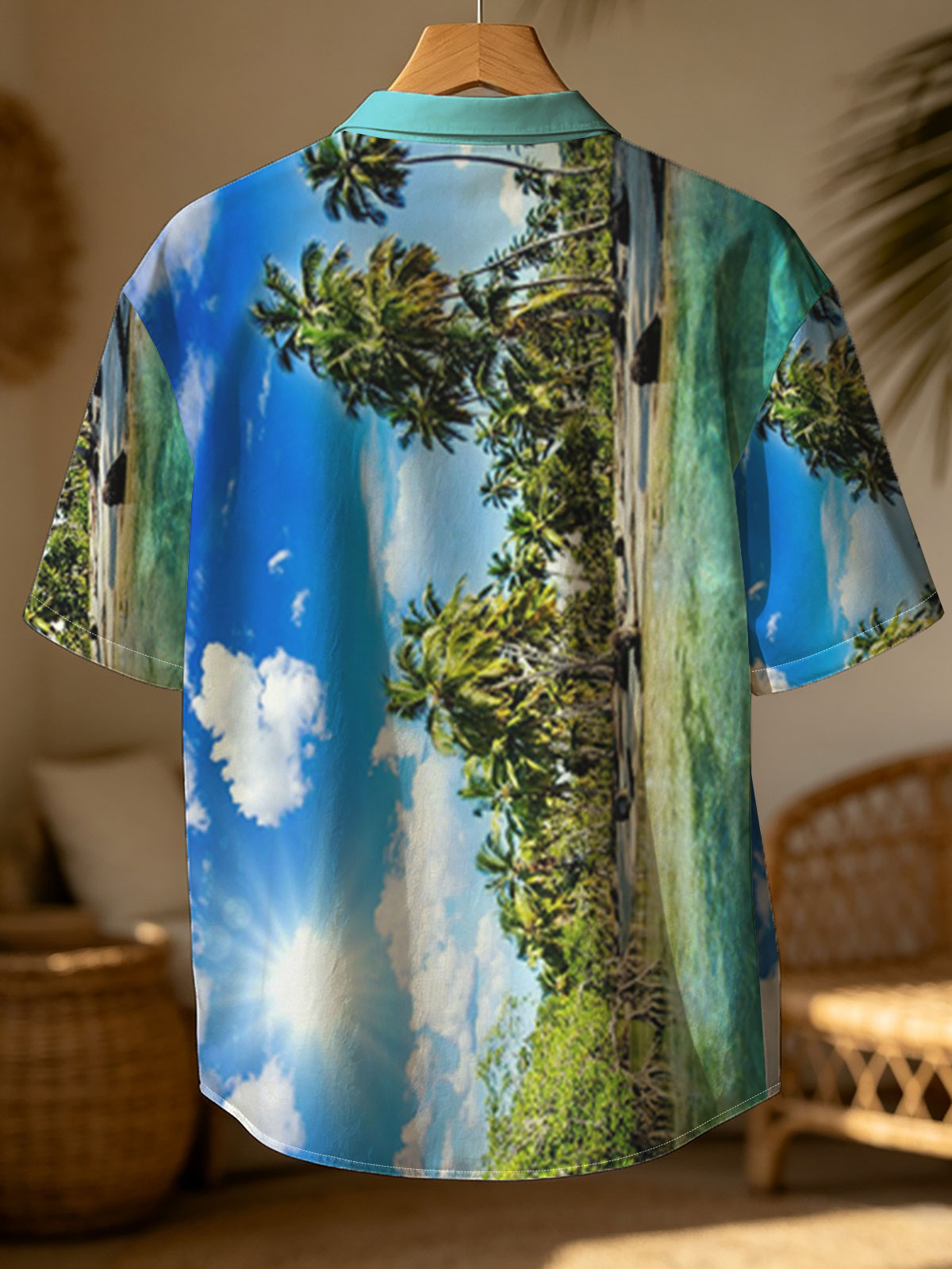 Tropical Paradise with Palm Trees and Crystal Clear Water -  Shirt