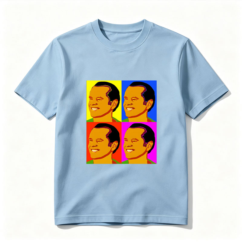 Pop Art Portrait of a Smiling Man in Four Color Blocks - Tee