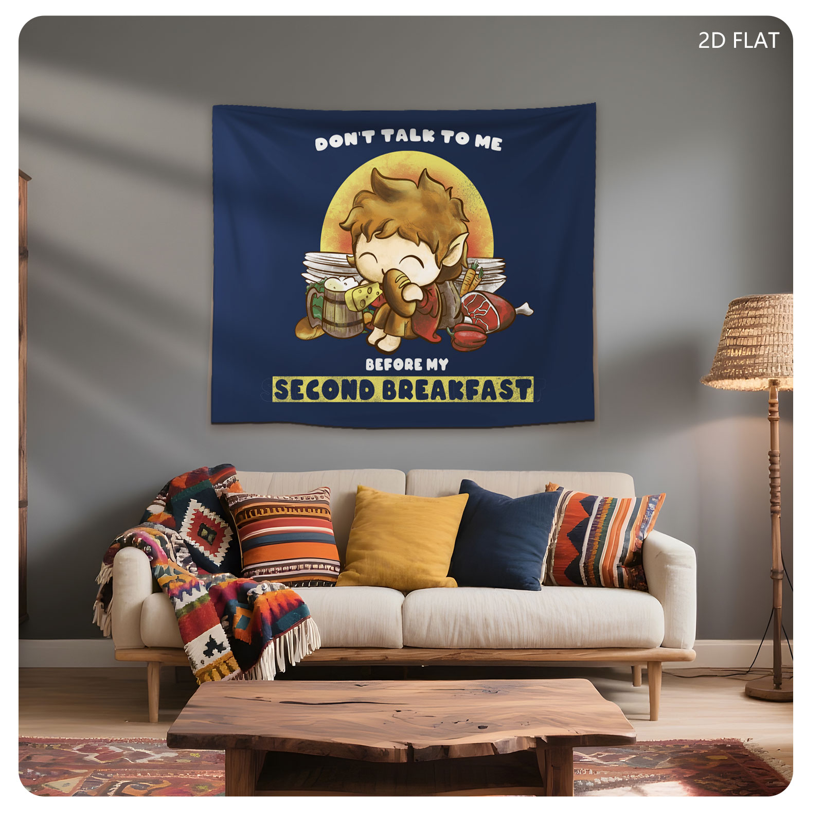 Don't Talk to Me Before My Second Breakfast - Hobbit Fan Art - Tapestry