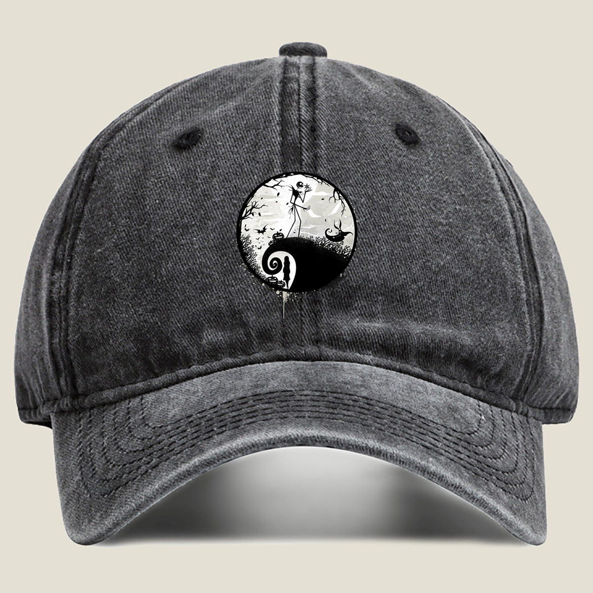 The Nightmare Before Christmas: Jack Skellington and Sally - Washed Denim - Baseball Cap