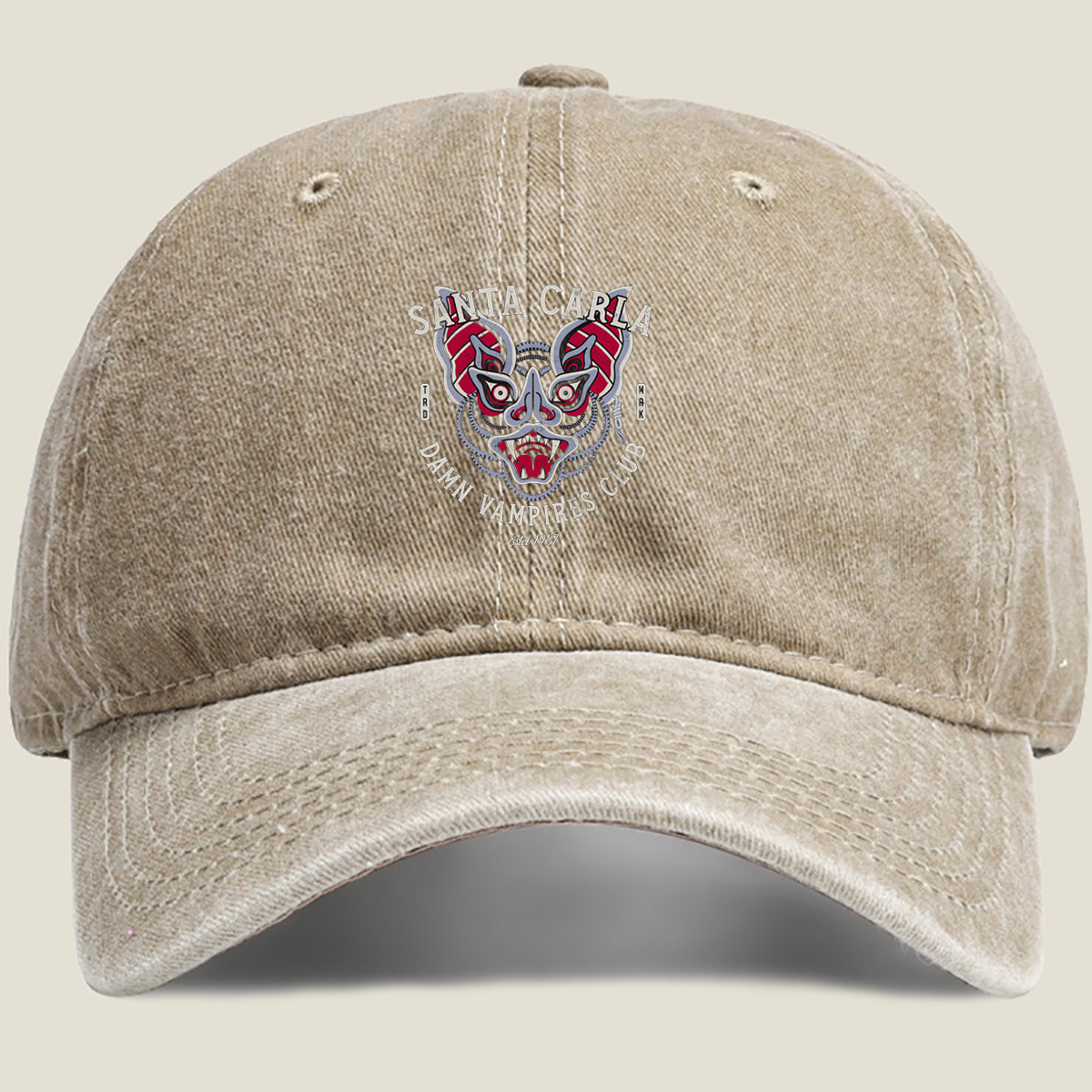 Santa Carla Damn Vampires Club - Washed Denim - Baseball Cap