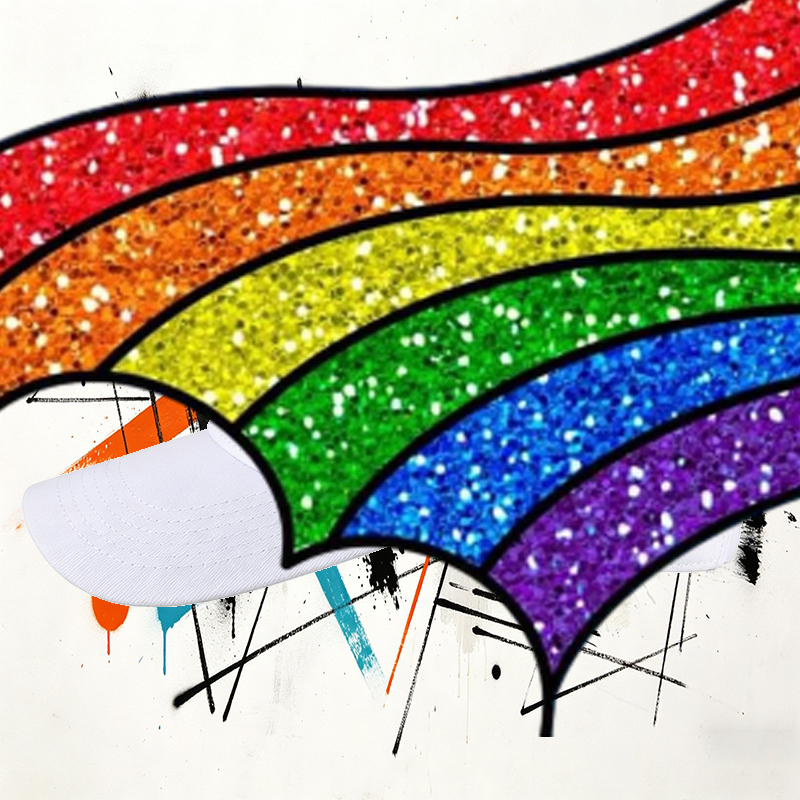 Unisex Classic Baseball Cap with Sparkle Rainbow Print Design - Perfect for Outdoor Activities, Casual Wear, and Pride Events - Ideal for Adults Seeking Stylish and Comfortable Headwear