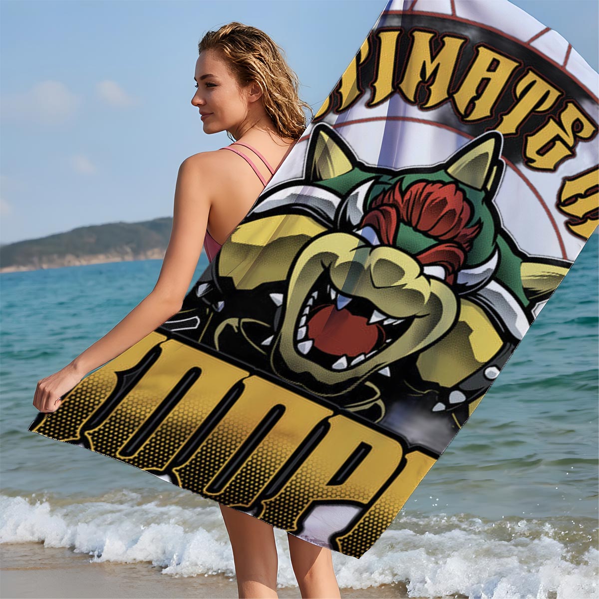 Ultimate King Koopa - Bowser, Super Mario, 1985 - Beach towels