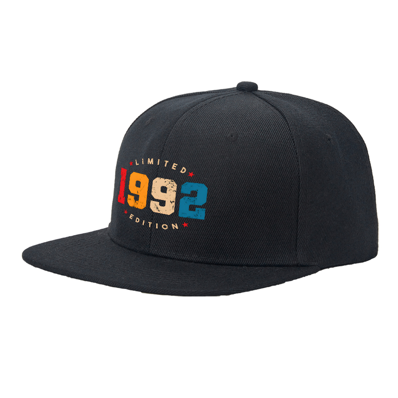 Flat Brim Baseball Cap 1992 Limited Edition Vintage Graphic Streetwear Skate Underground Style for Basketball Court Skate Park Urban Lifestyle Skaters Rappers Streetwear Enthusiasts