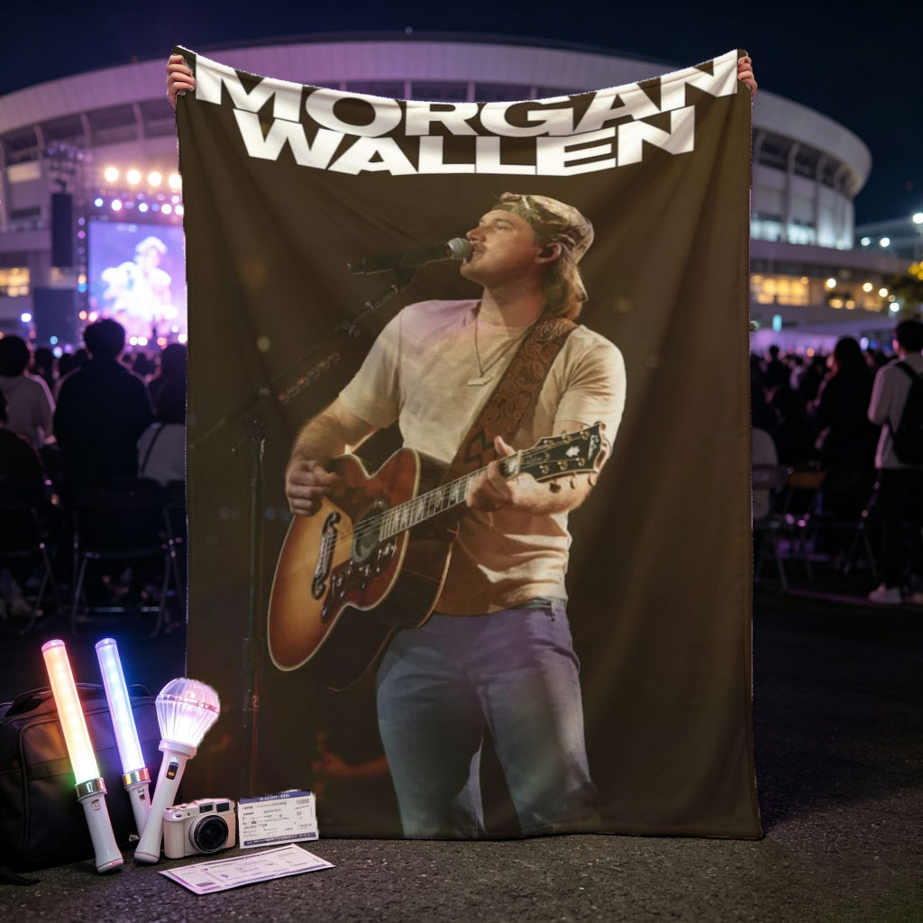 Morgan Wallen Live Performance Playing Guitar on Stage in Louisville, KY - Blankets