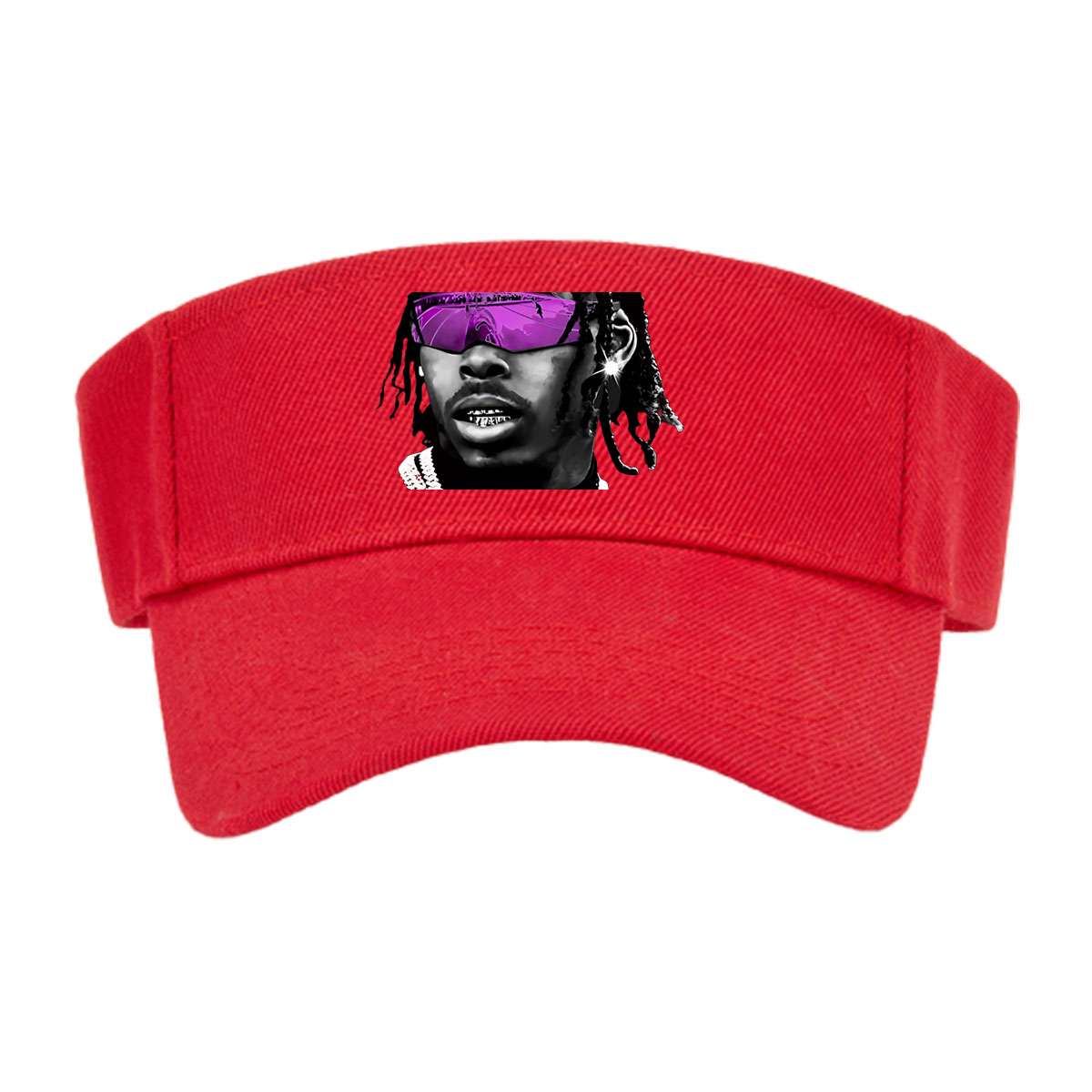 Lil Durk in Purple Sunglasses and Chain Necklace -  Visor cap
