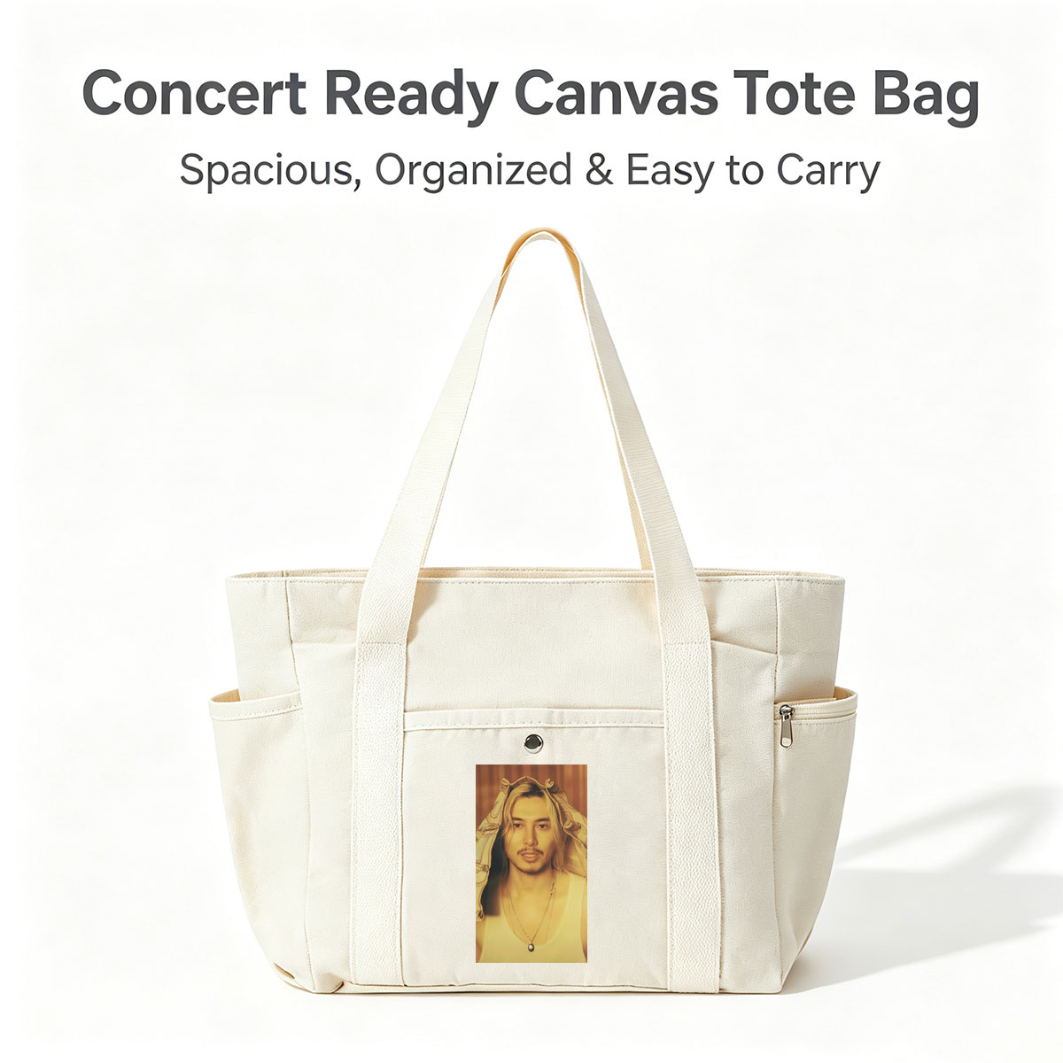 BTS Jungkook in a Dramatic Portrait with Golden Hair and Elegant Jewelry - Multi-pocket bags