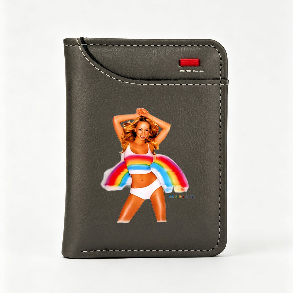 Mariah Carey in Rainbow Outfit with Wings - Vertical Style Wallet