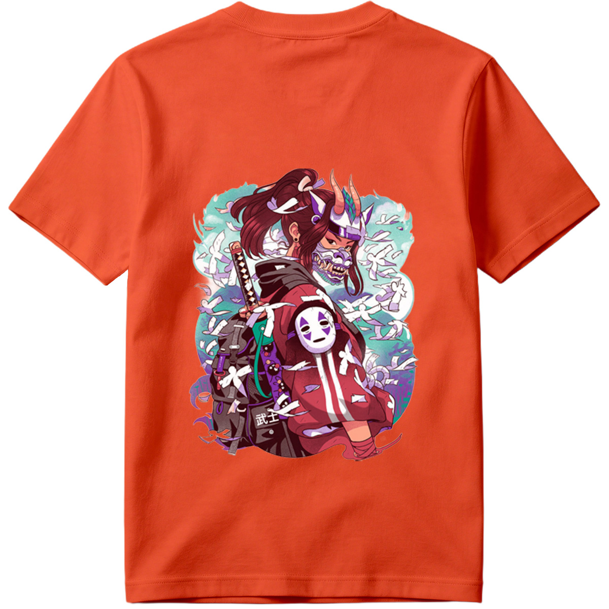 Samurai Warrior with Mask and Katana - Tee