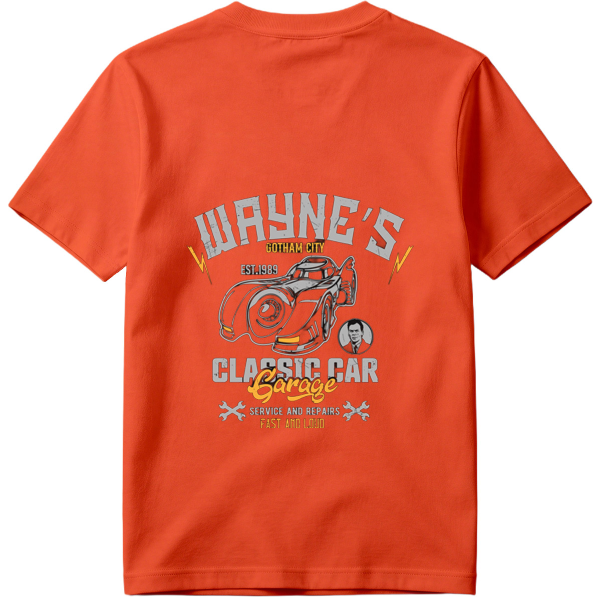 Wayne's Gotham City Classic Car Garage: Batman and Bruce Wayne - Tee