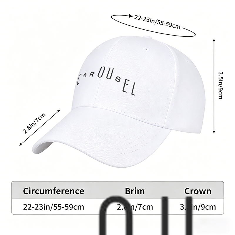 Unisex Classic Baseball Cap with Carousel Print Design – Stylish Sun Protection Hat for Outdoor Activities, Perfect for Adults Who Love Casual Fashion and Urban Lifestyle