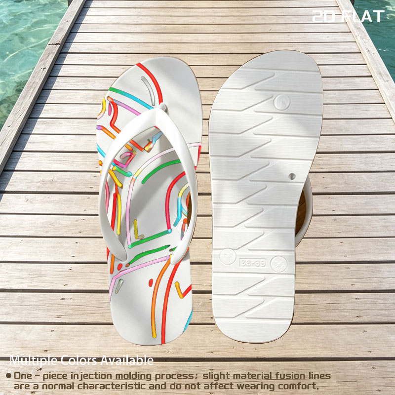 Daft Punk Neon Art Portrait -  flip-flops