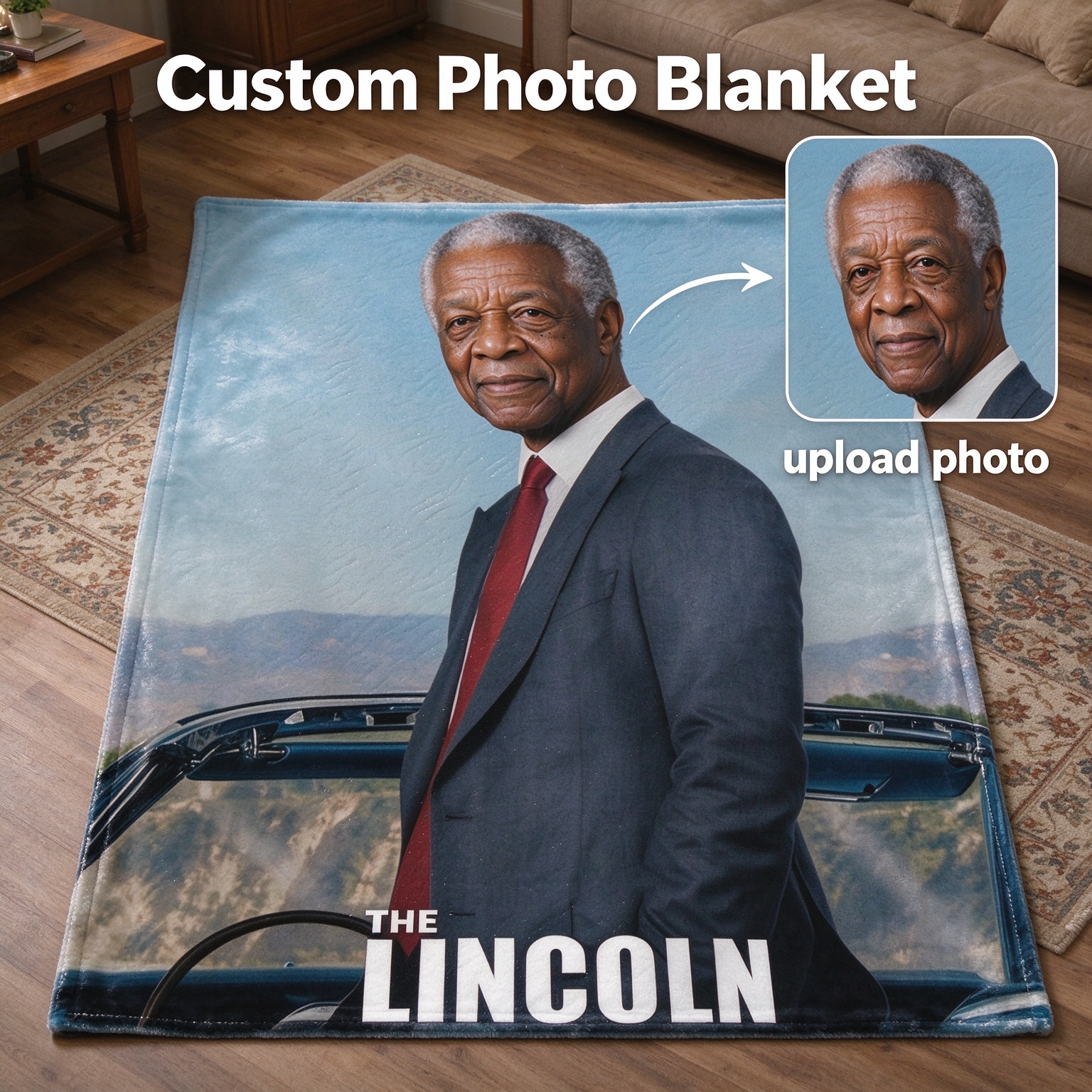 Custom Photo Blanket Personalized Portrait Throw, Ultra Soft Flannel Fleece, Ideal Personalized Gift