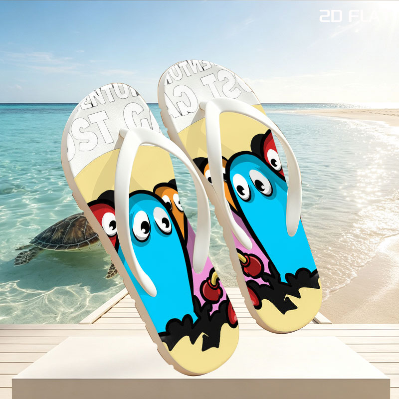 The Adventures of Ghost Gang: Pac-Man and Colorful Ghosts in Action -  flip-flops