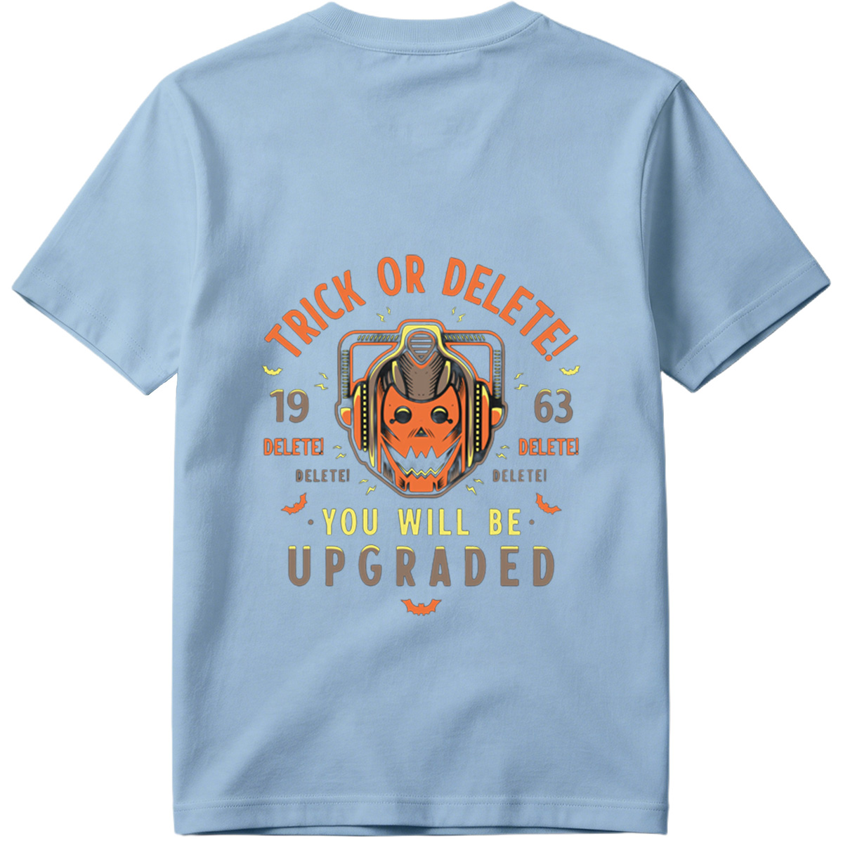 Trick or Delete: Cyberpunk Pumpkin with Helmet - Tee