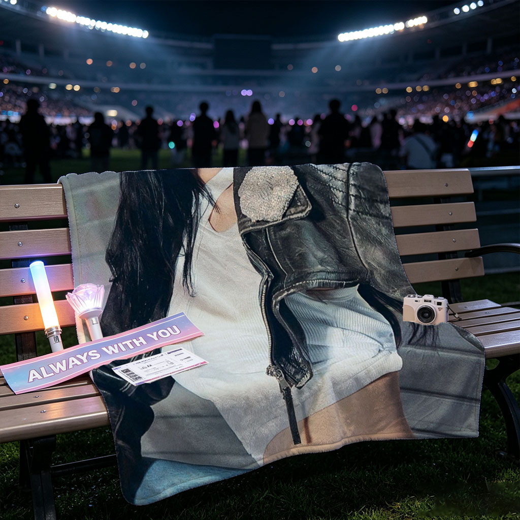 Jennie Kim in a Stylish Leather Jacket and Crop Top Pose - Blankets
