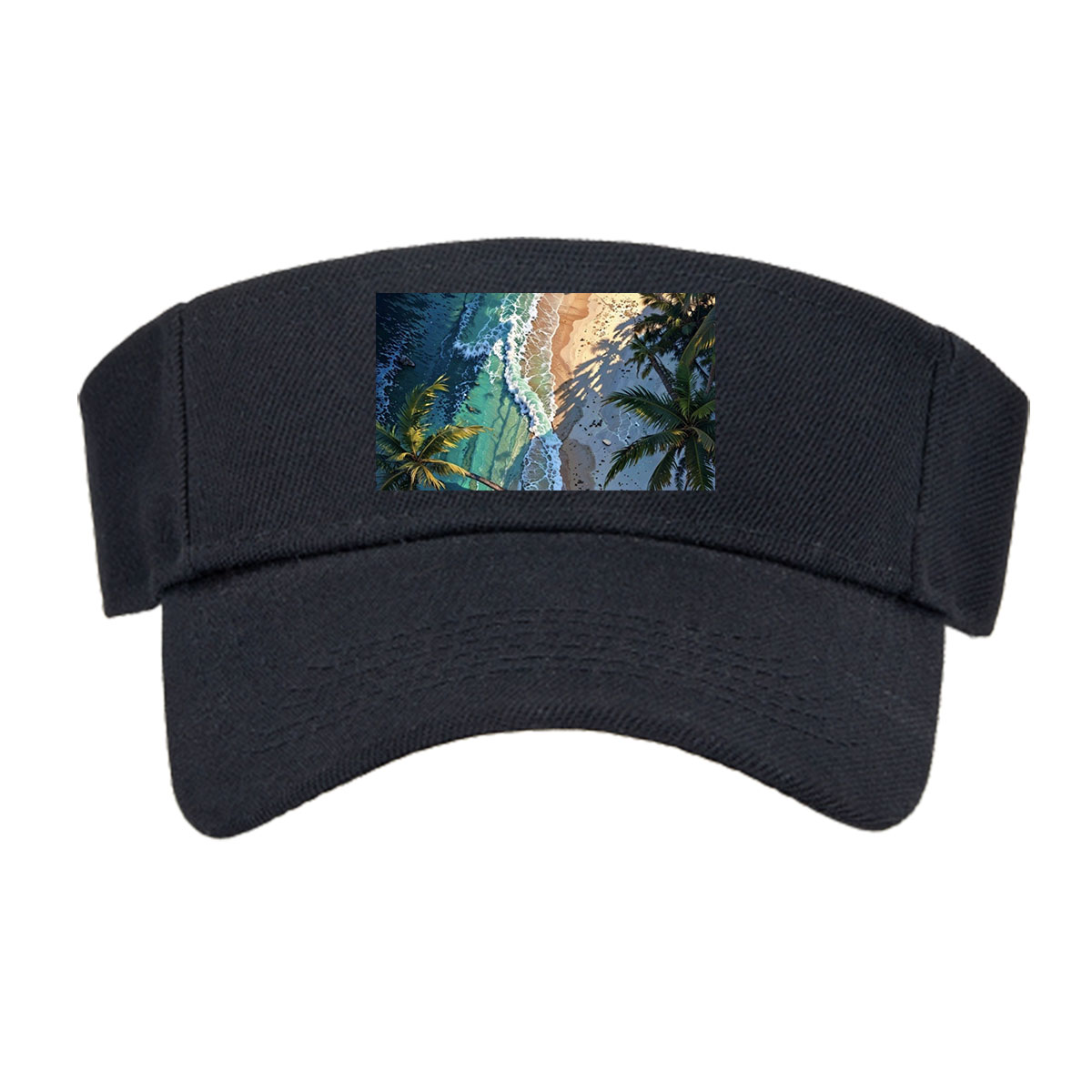 Tropical Beach with Palm Trees and Crystal Clear Waves -  Visor cap