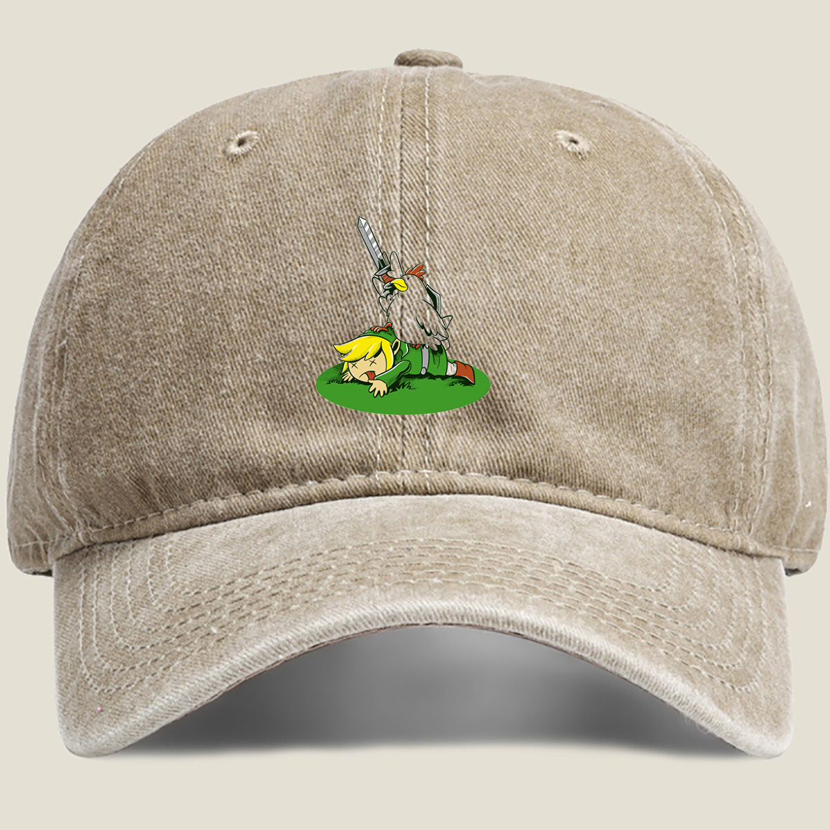 Link and Chicken Warrior - Washed Denim - Baseball Cap