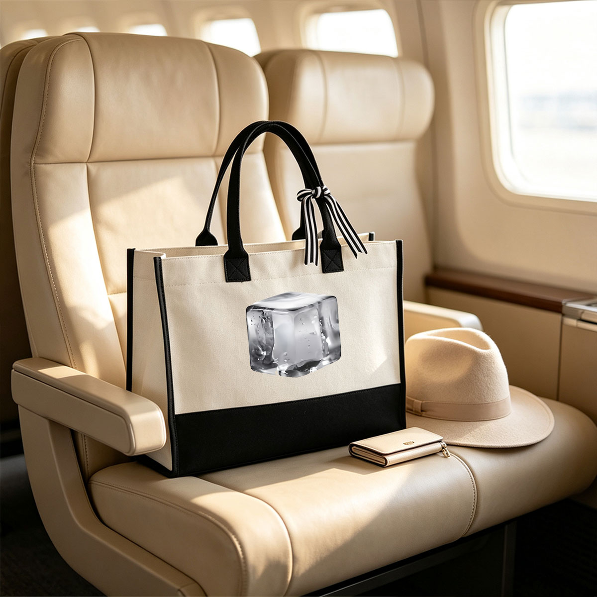 Ice Cube - Canvas patchwork gift tote bag