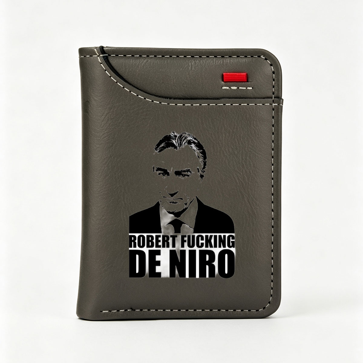 Robert De Niro Portrait in Black and White with Bold Text Overlay - Vertical Style Wallet