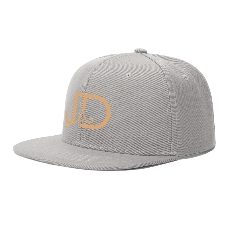 Flat Brim Baseball Cap JD Logo Print Streetwear Underground Skate Style for Basketball Court Skate Park Urban Riders and Hip Hop Artists