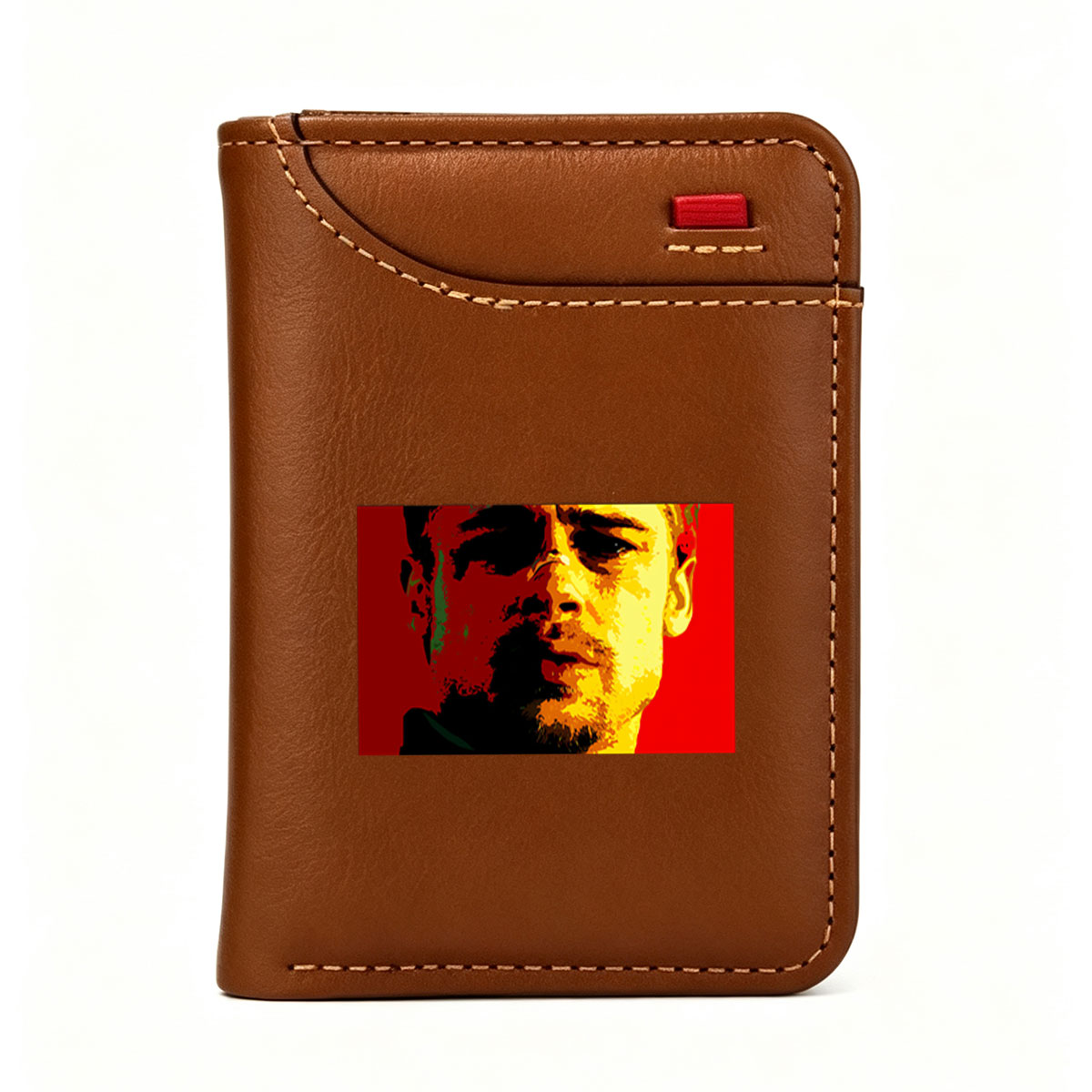 Pop Art Portrait of a Man with Bold Colors and Dramatic Contrast - Vertical Style Wallet