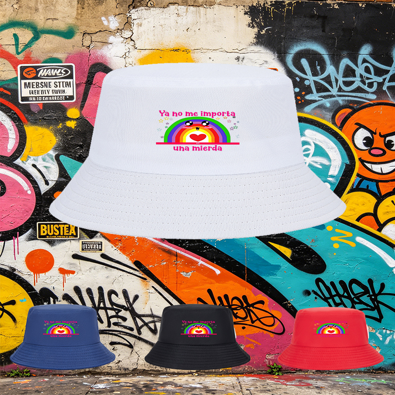 Unisex Classic Bucket Hat with Rainbow Face and 