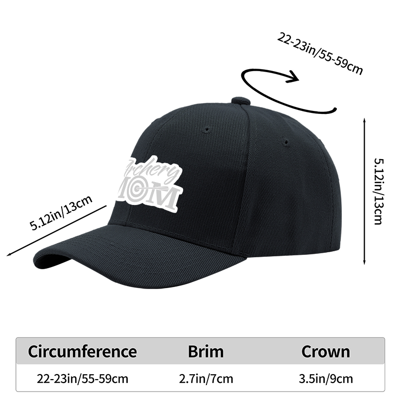 1pc New Baseball Cap Archery MOM Print Design Unisex Adjustable Hat for Outdoor Activities and Sports Fans Adults