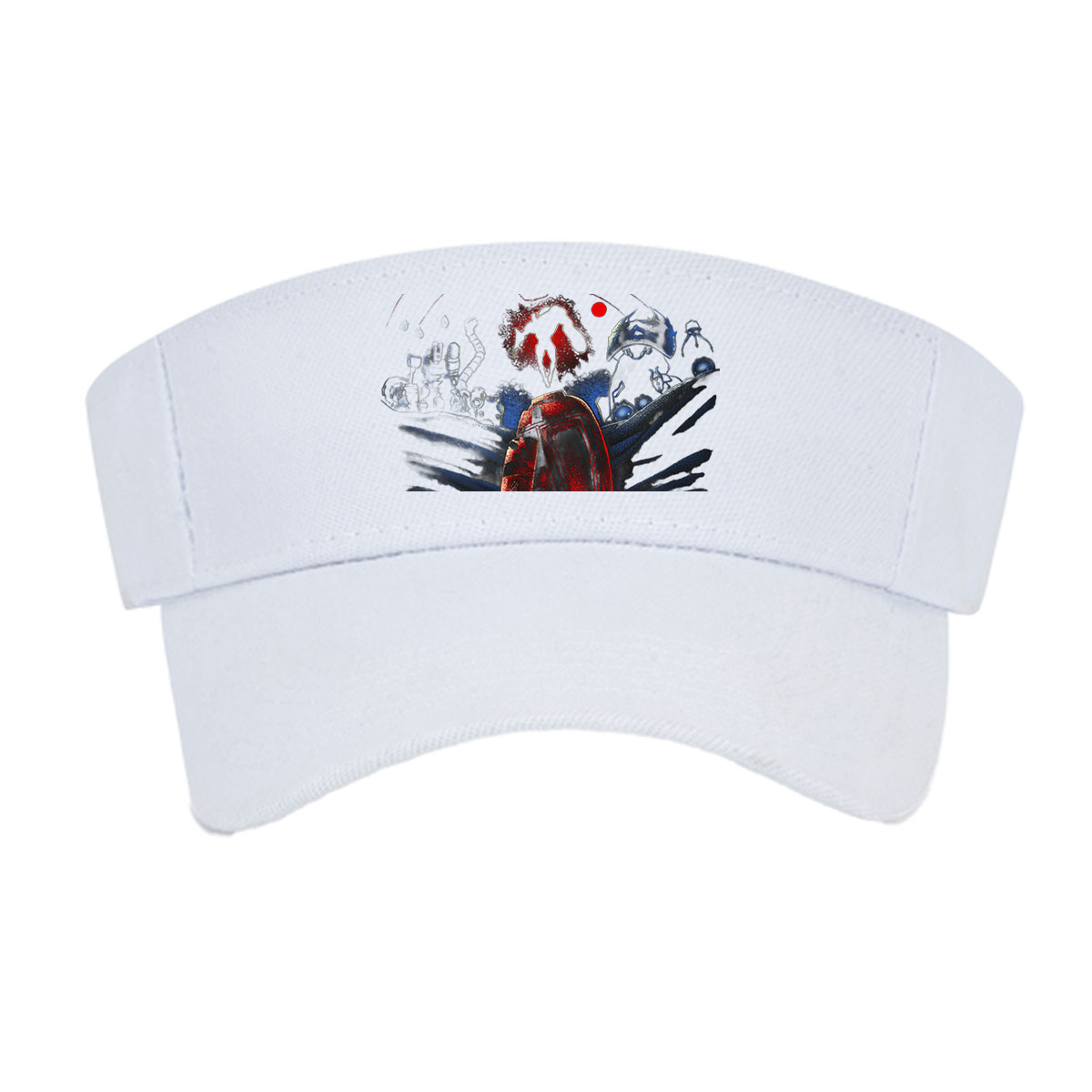 Red Planet Encounter: Alien Silhouette and Cosmic Artifacts -  Visor cap