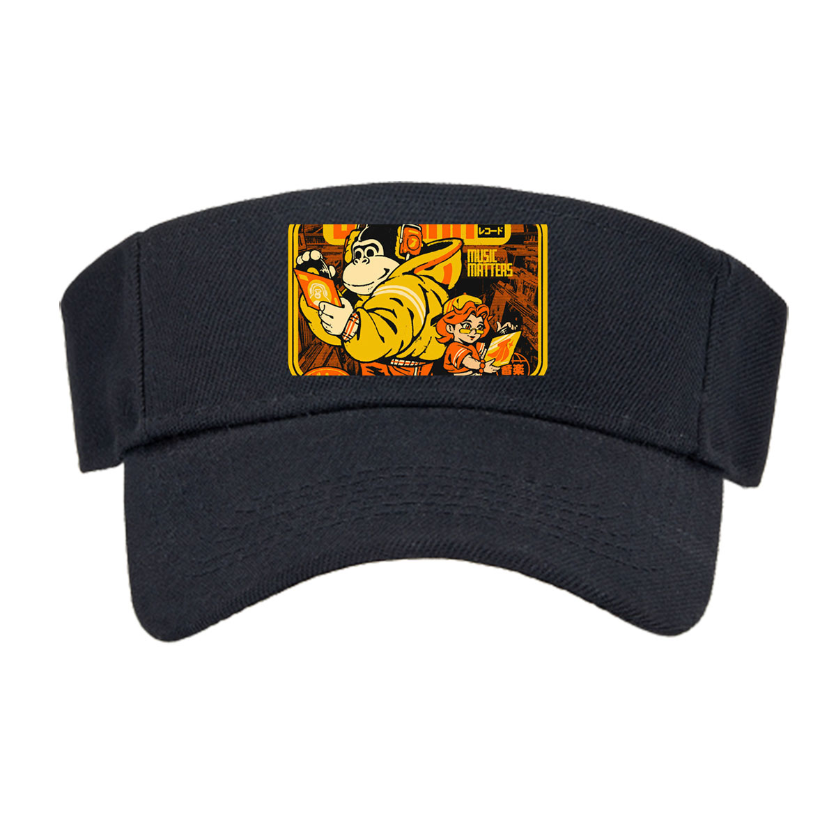 Banana Records: Monkey DJ and Girl with Vinyl, Music Matters 94'25' -  Visor cap