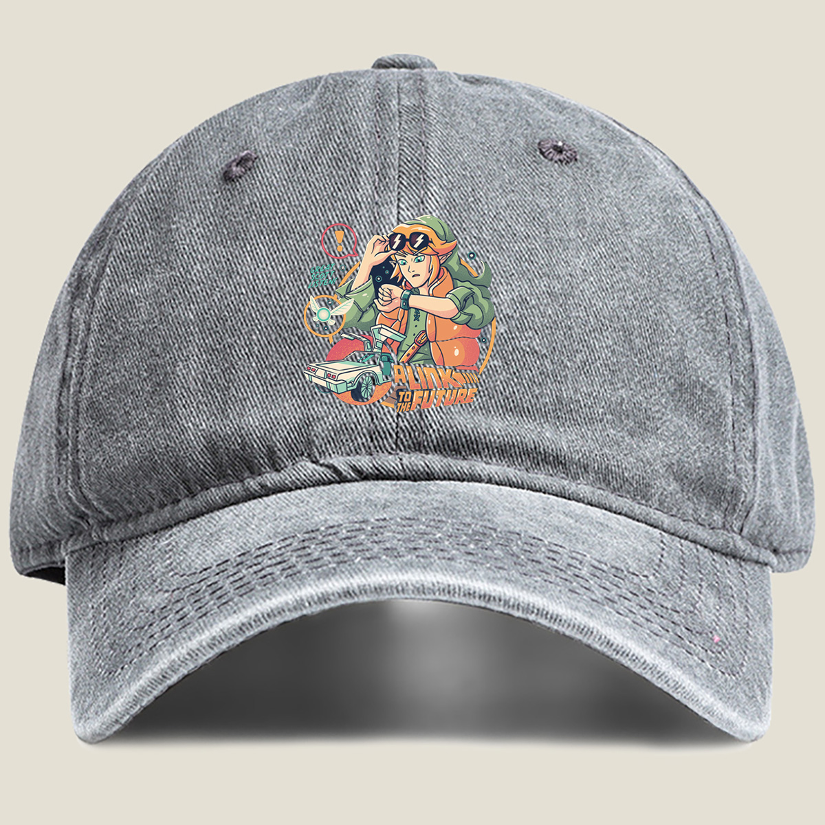 A Link to the Future: Zelda Meets Back to the Future - Washed Denim - Baseball Cap